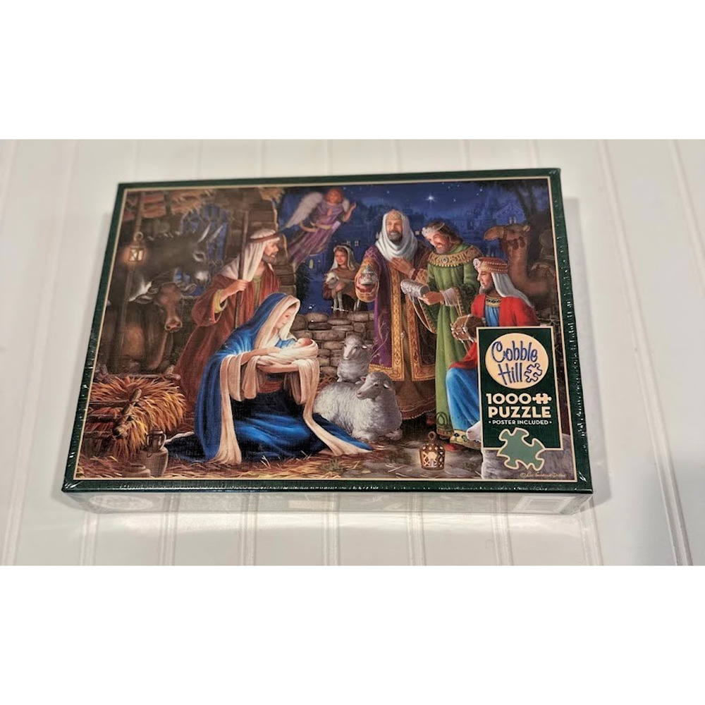 New Cobble Hill 1000pc Puzzle Nativity Scene Christmas Poster Bethlehem‎ Jesus